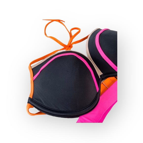 Victoria’s Secret VS Swim ❤︎ Hottie Banded Colorblock Halter Bikini Top ❤︎ 34C - Picture 5 of 16